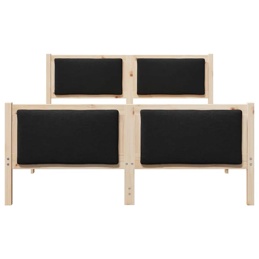 Cadre de lit avec tête de lit Noir 150 x 200 cm tissu - 5