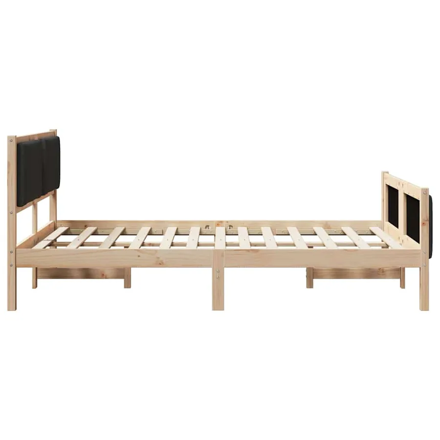 Cadre de lit avec tête de lit Noir 150 x 200 cm tissu - 6