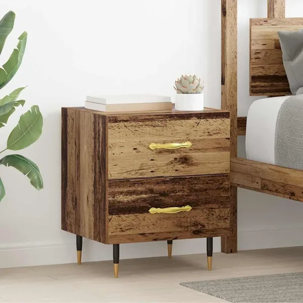 Cabinet de chevet avec tiroir Bois ancien 40 x 35 x 47,5 cm