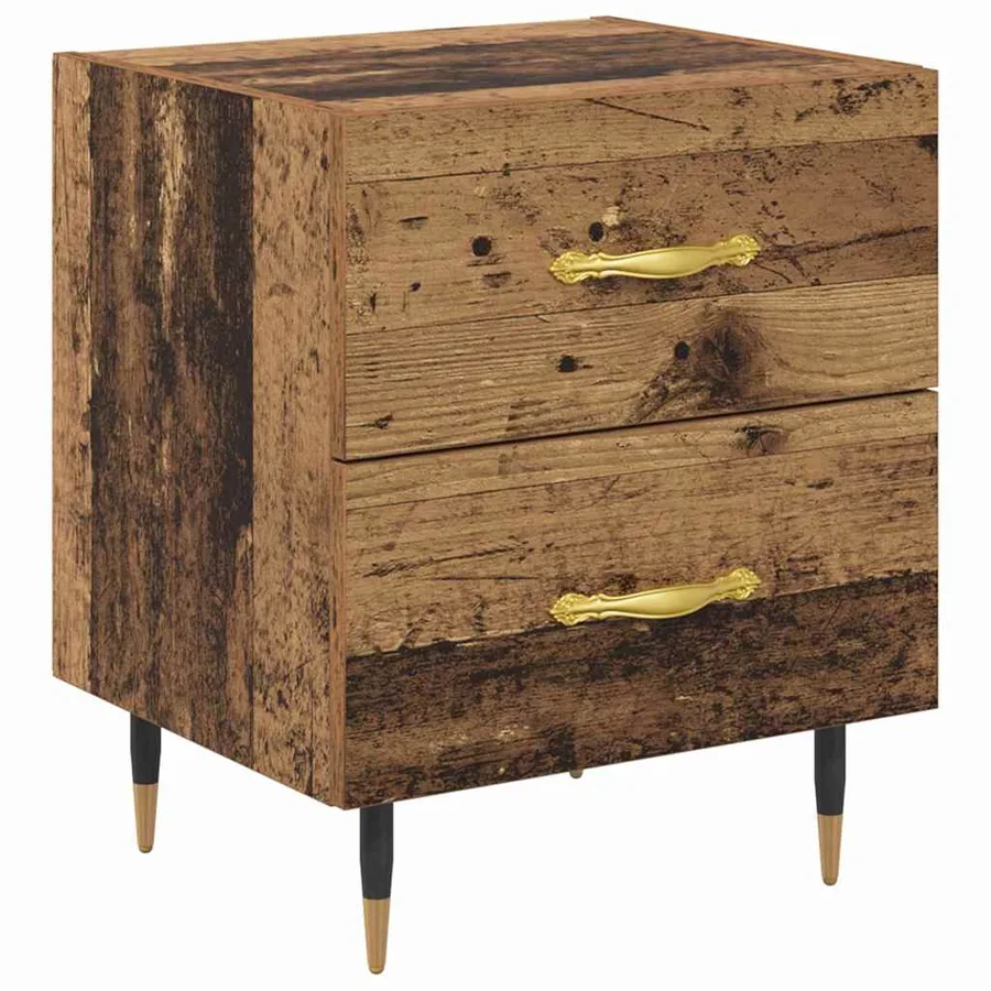 Cabinet de chevet avec tiroir Bois ancien 40 x 35 x 47,5 cm - 2