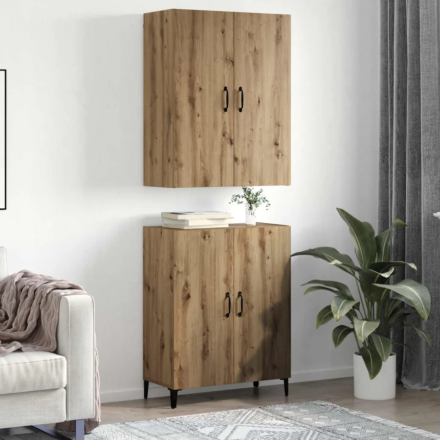 Haut Armoire 2 pcs Chêne artisanal 69,5 x 34 x 180 cm - 4