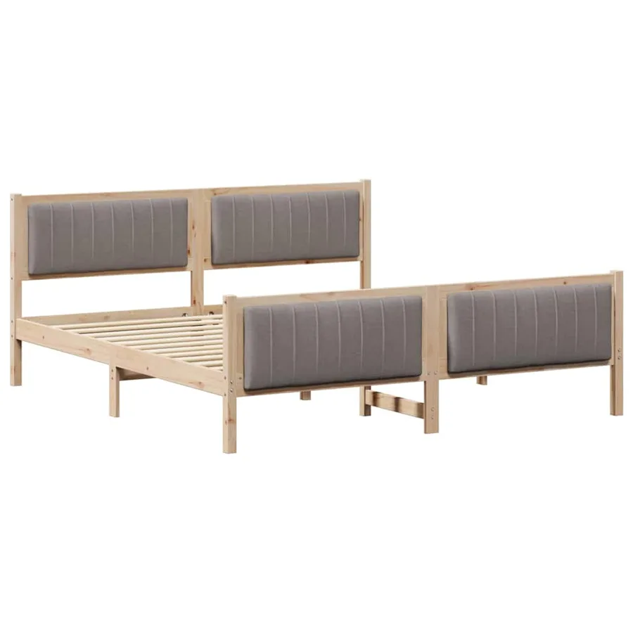 Cadre de lit Marron et taupe 180 x 200 cm Bois massif en pin - 2
