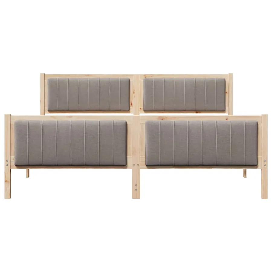 Cadre de lit Marron et taupe 180 x 200 cm Bois massif en pin - 5