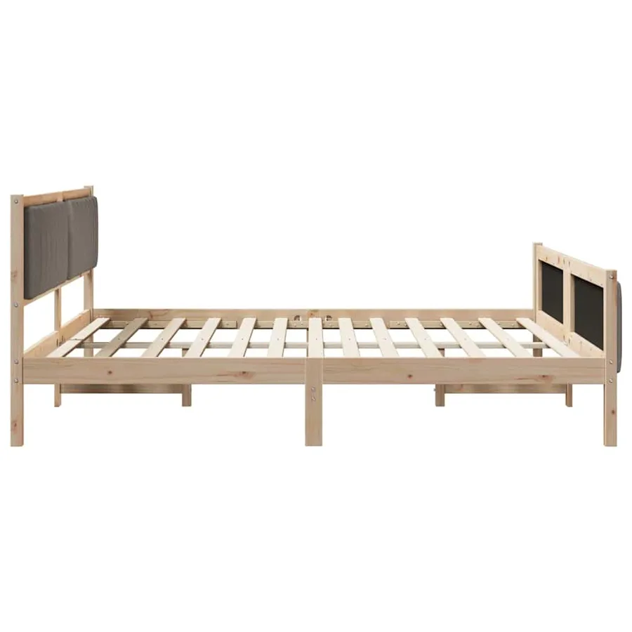 Cadre de lit Marron et taupe 180 x 200 cm Bois massif en pin - 6