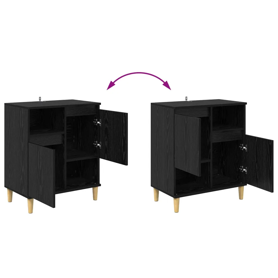 Buffet Chêne noir 35 x 60 x 70 cm Bois d'ingénierie - 11