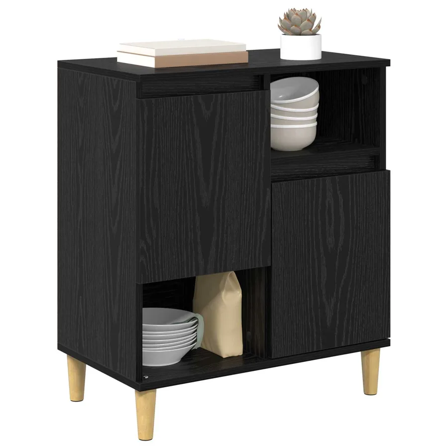 Buffet Chêne noir 35 x 60 x 70 cm Bois d'ingénierie - 3