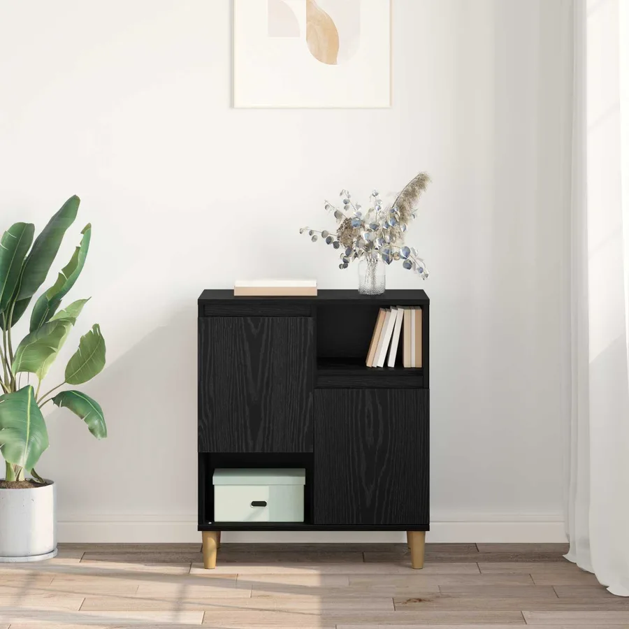 Buffet Chêne noir 35 x 60 x 70 cm Bois d'ingénierie - 4