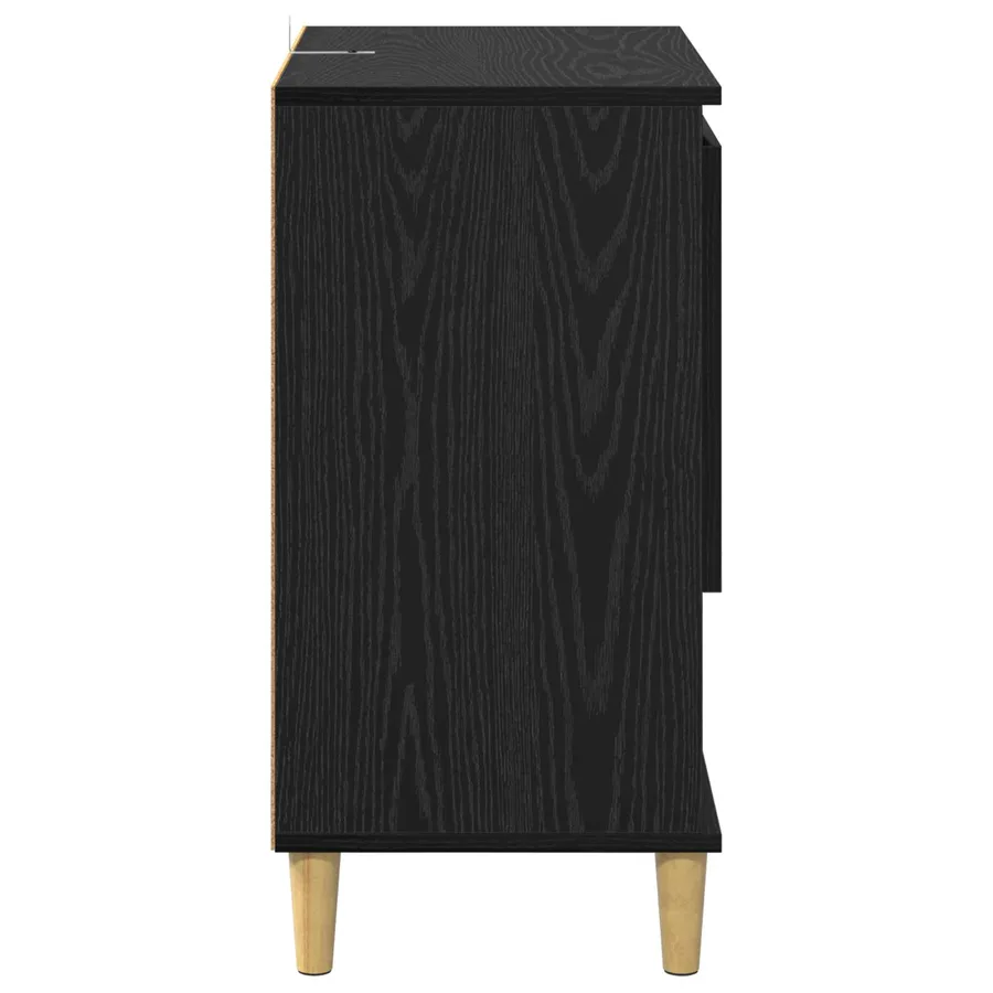 Buffet Chêne noir 35 x 60 x 70 cm Bois d'ingénierie - 7