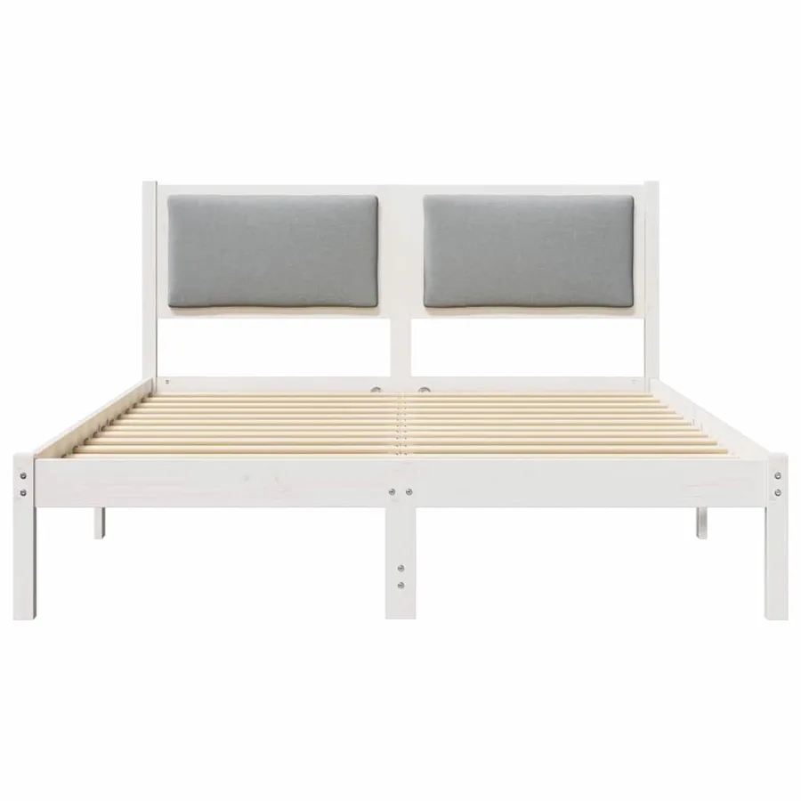 Cadre de lit Gris clair 140 x 200 cm Pin massif - 5