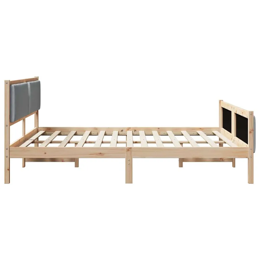 Cadre de lit avec tête de lit Gris clair 200 x 200 cm tissu - 6