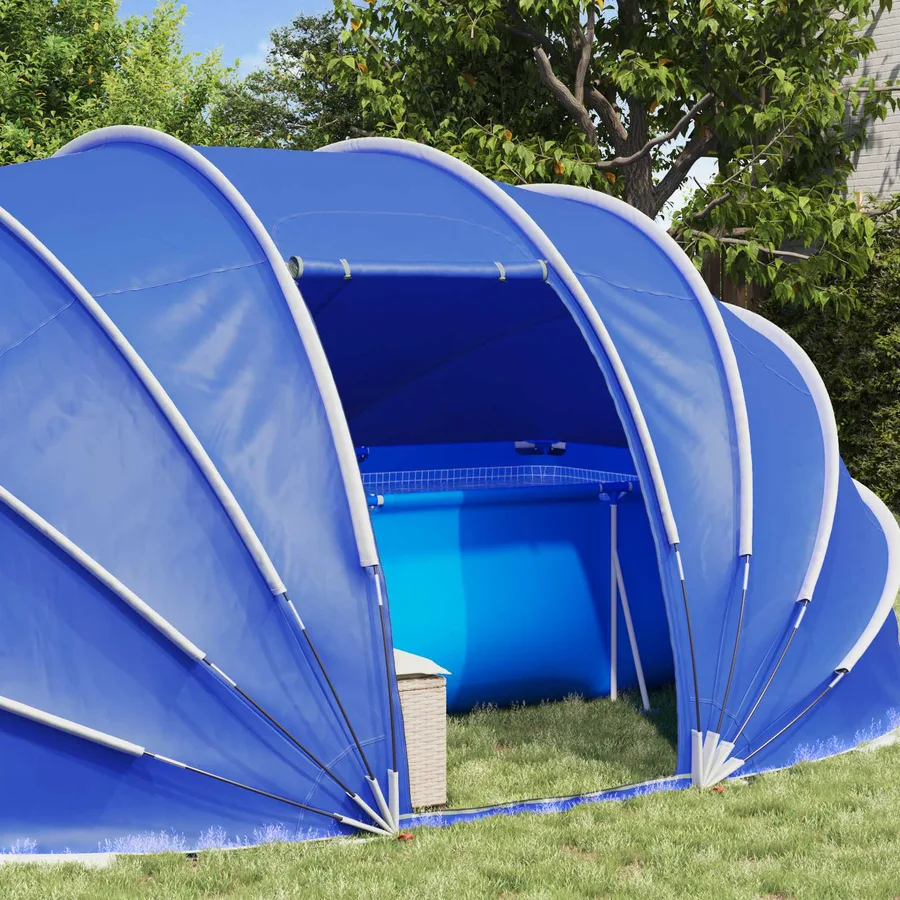 Dôme de tente de piscine 538 x 440 x 204 cm Bleu azure - 4