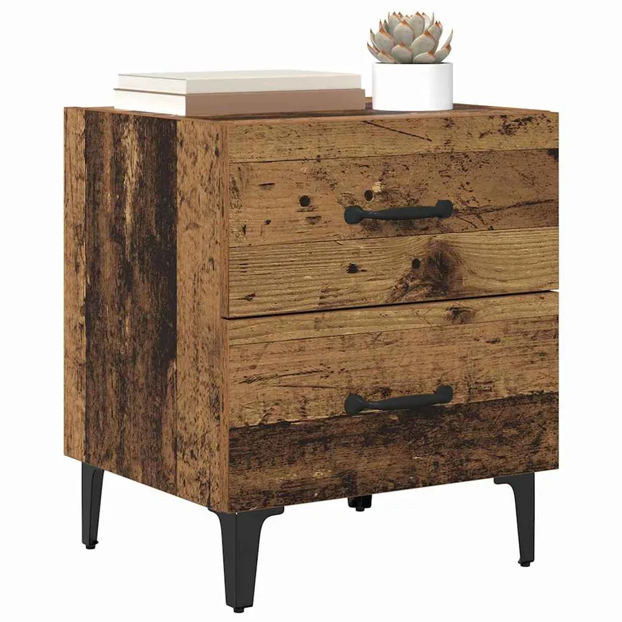 Armoire de lit Bois ancien 40 x 35 x 47,5 cm Bois d'ingénierie - 3