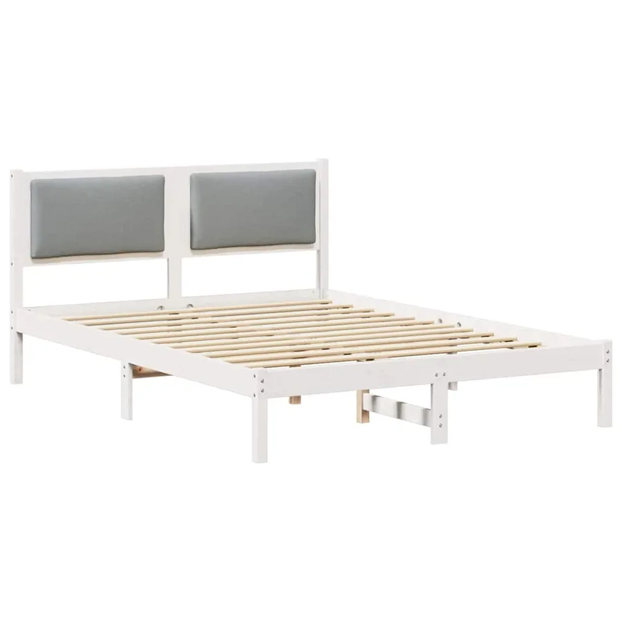 Cadre de lit Gris clair 150 x 200 cm Pin massif - 2