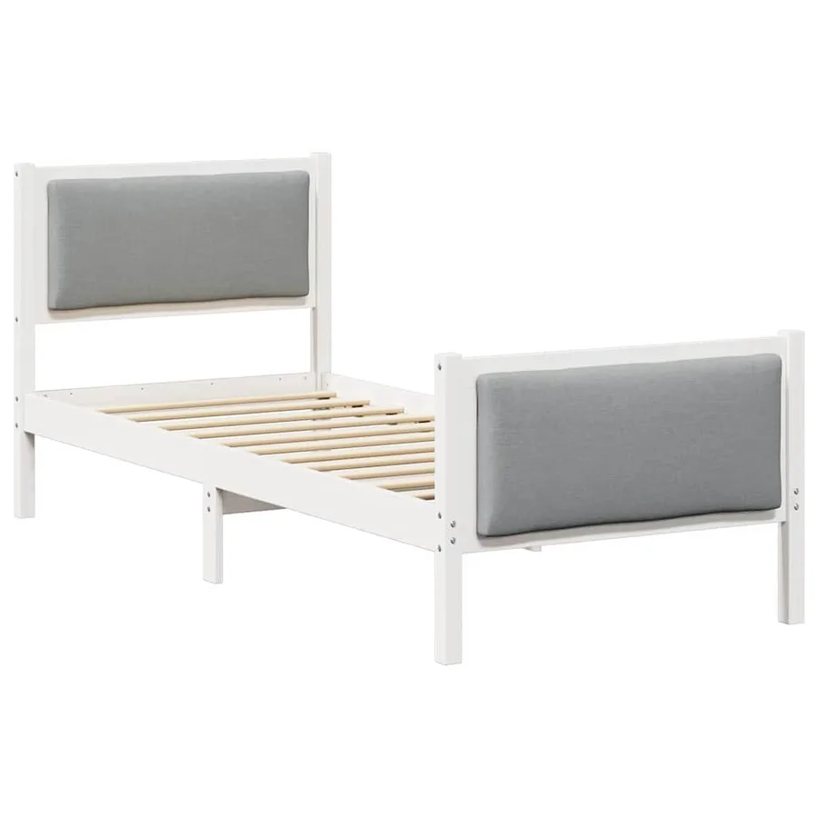 Cadre de lit avec tête de lit Gris clair 75 x 190 cm tissu - 2