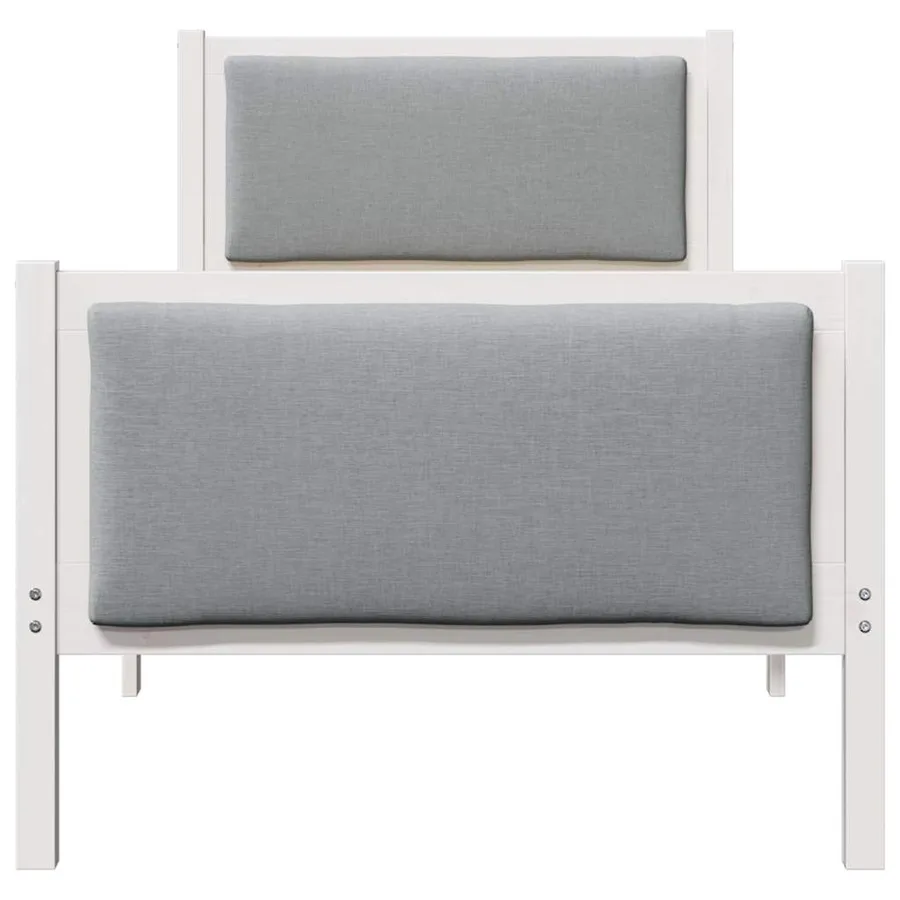 Cadre de lit avec tête de lit Gris clair 75 x 190 cm tissu - 5