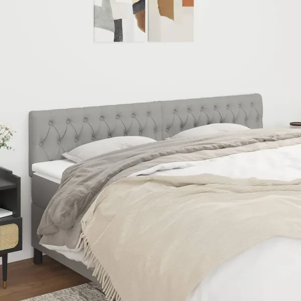 Têtes de lit Gris clair 180x7x78/88 cm Tissu