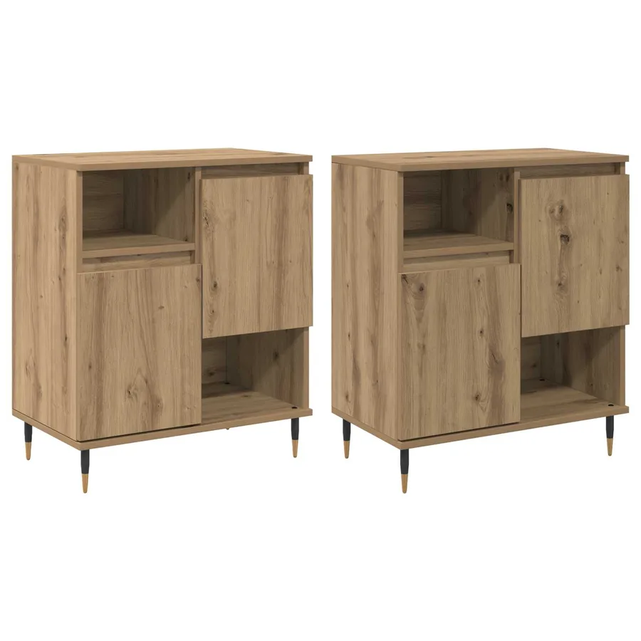 Buffets 2 pcs chêne artisanal - 2
