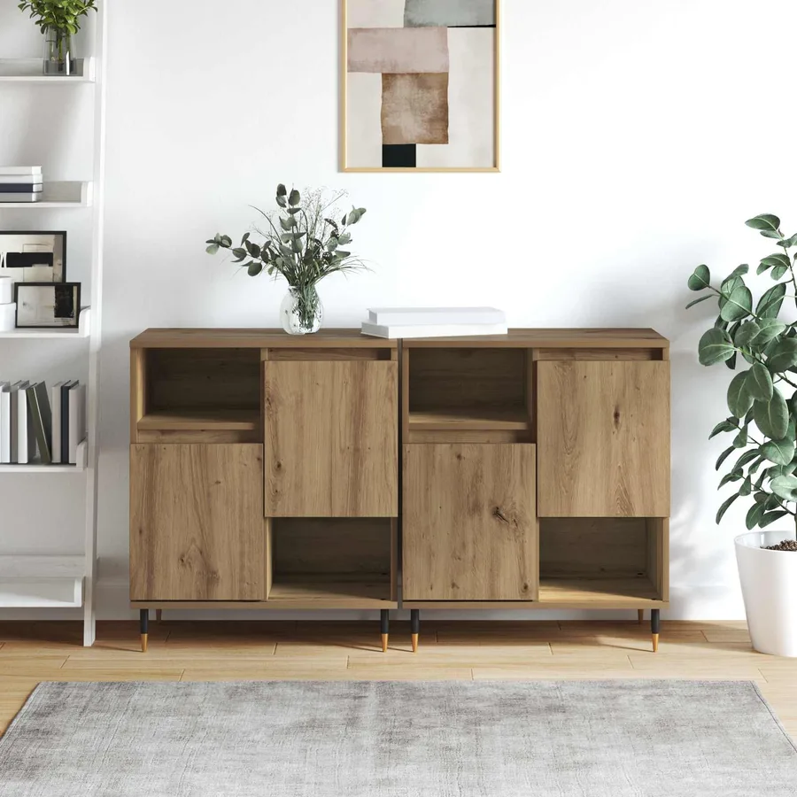 Buffets 2 pcs chêne artisanal - 4