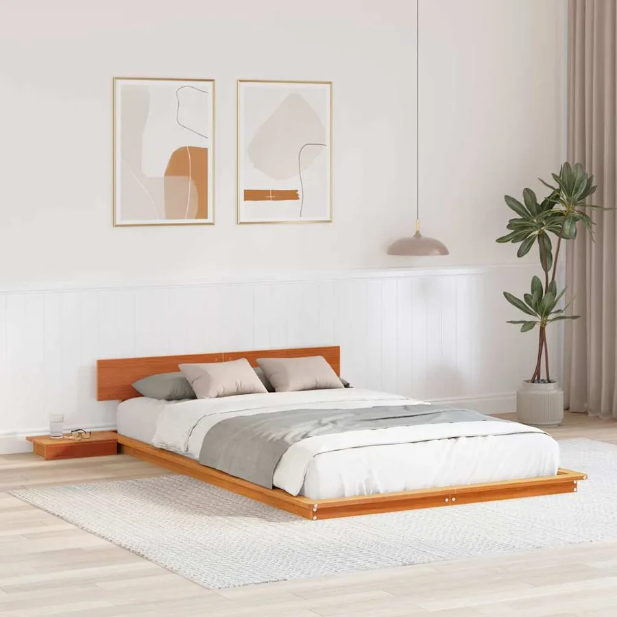 Cadre de lit Marron 135 x 190 cm bois