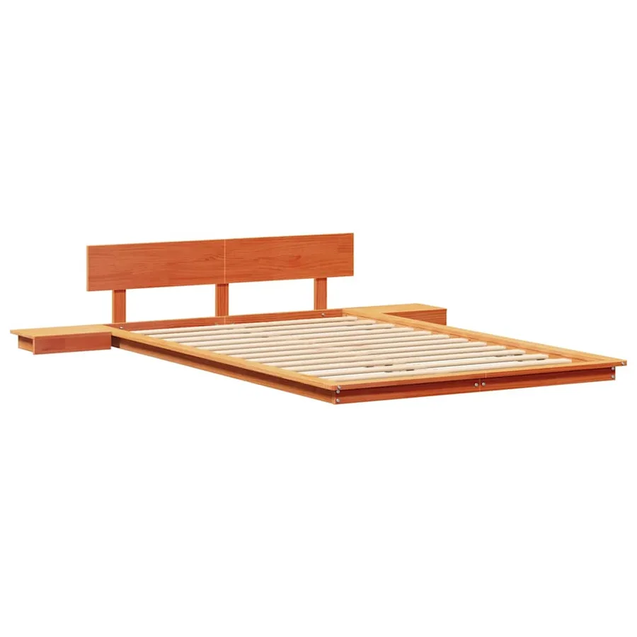 Cadre de lit Marron 135 x 190 cm bois - 4
