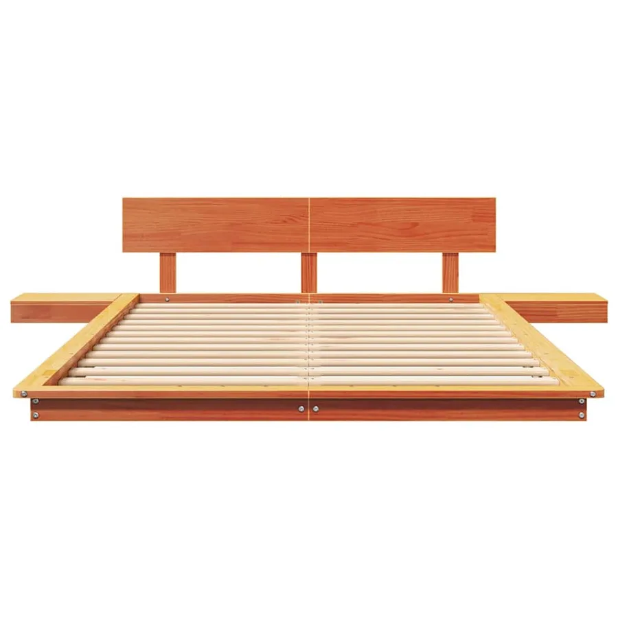 Cadre de lit Marron 135 x 190 cm bois - 5