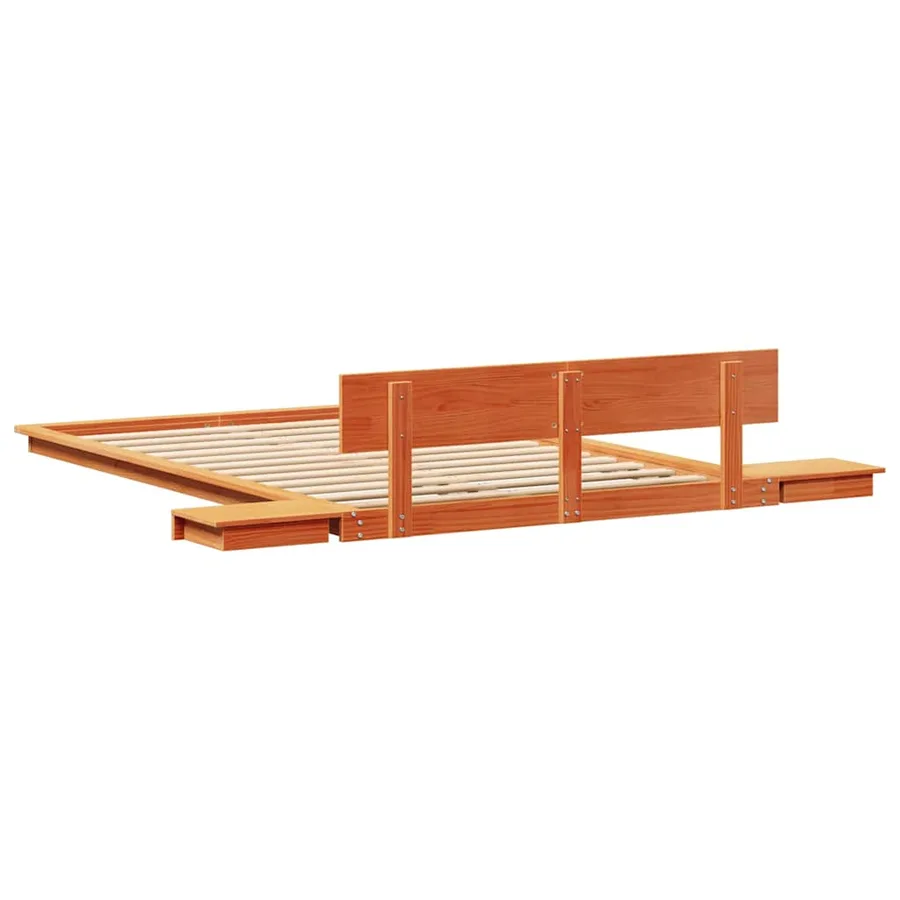 Cadre de lit Marron 135 x 190 cm bois - 7