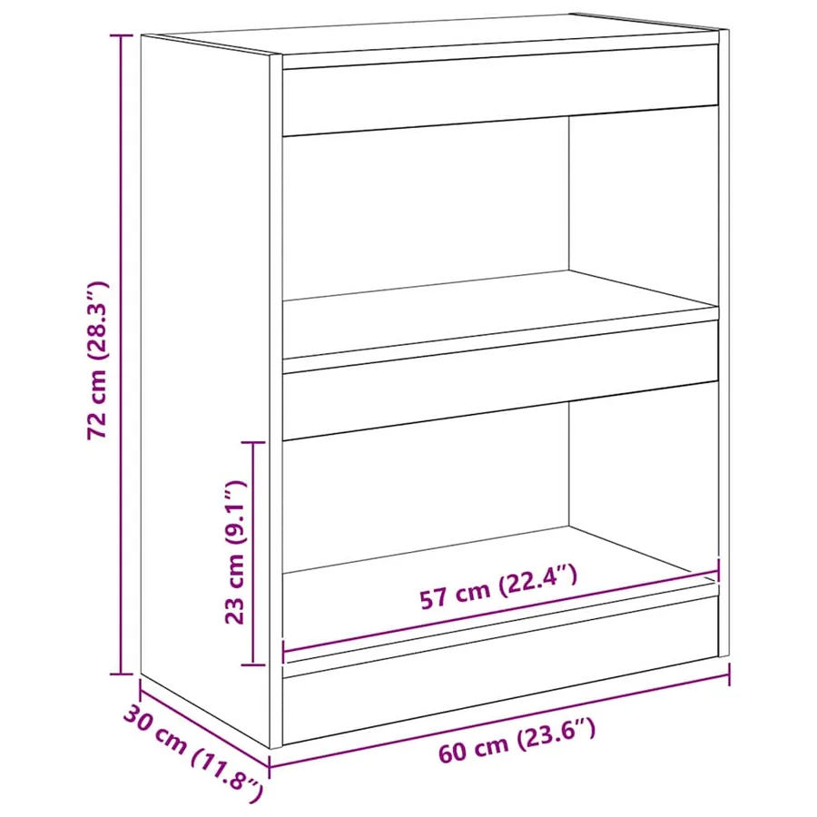 Bibliothèque 2 niveaux 60 x 30 x 72 cm Bois d'ingénierie - 13