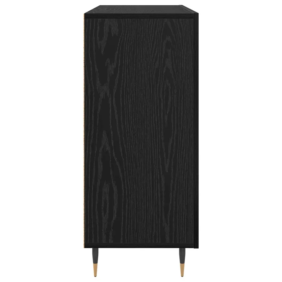 Buffet Chêne noir 90 x 34 x 80 cm Bois d'ingénierie - 7