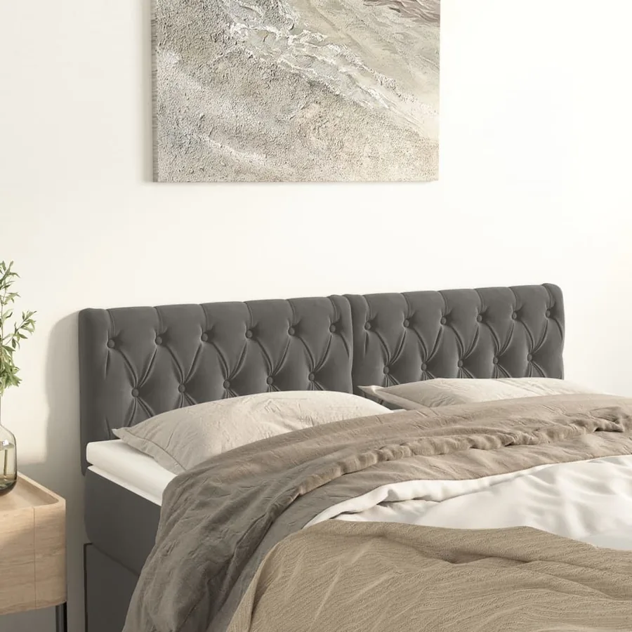 Têtes de lit Gris foncé 160x7x78/88 cm Velours