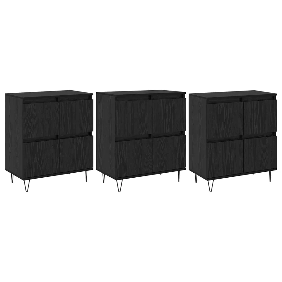 Buffets 3 pcs Chêne noir - 2
