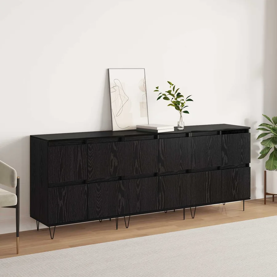 Buffets 3 pcs Chêne noir - 4
