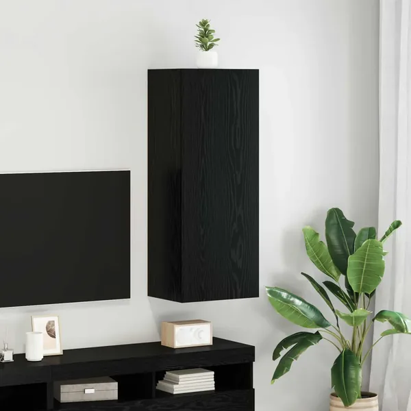 Meuble TV mural Chêne noir 40,5 x 30 x 102 cm Bois d'ingénierie