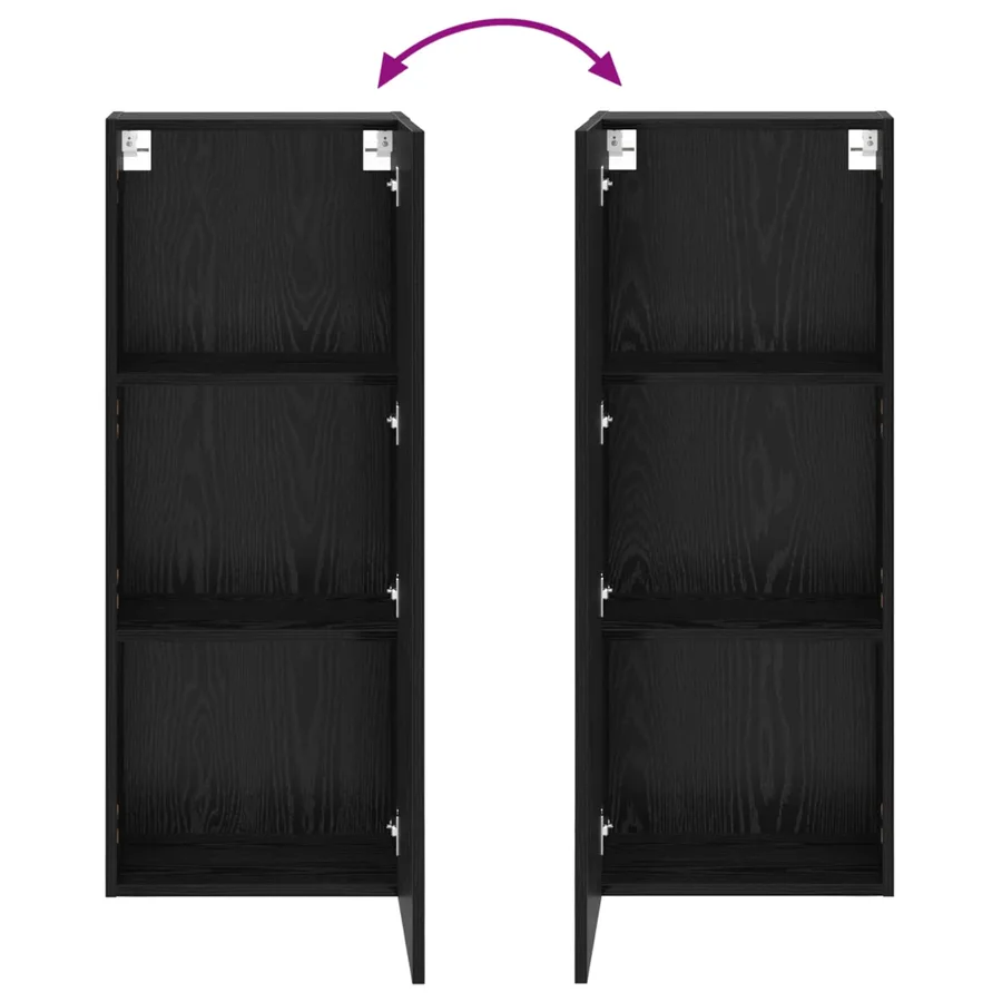 Meuble TV mural Chêne noir 40,5 x 30 x 102 cm Bois d'ingénierie - 11