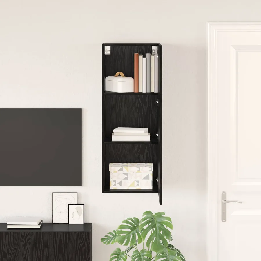 Meuble TV mural Chêne noir 40,5 x 30 x 102 cm Bois d'ingénierie - 4