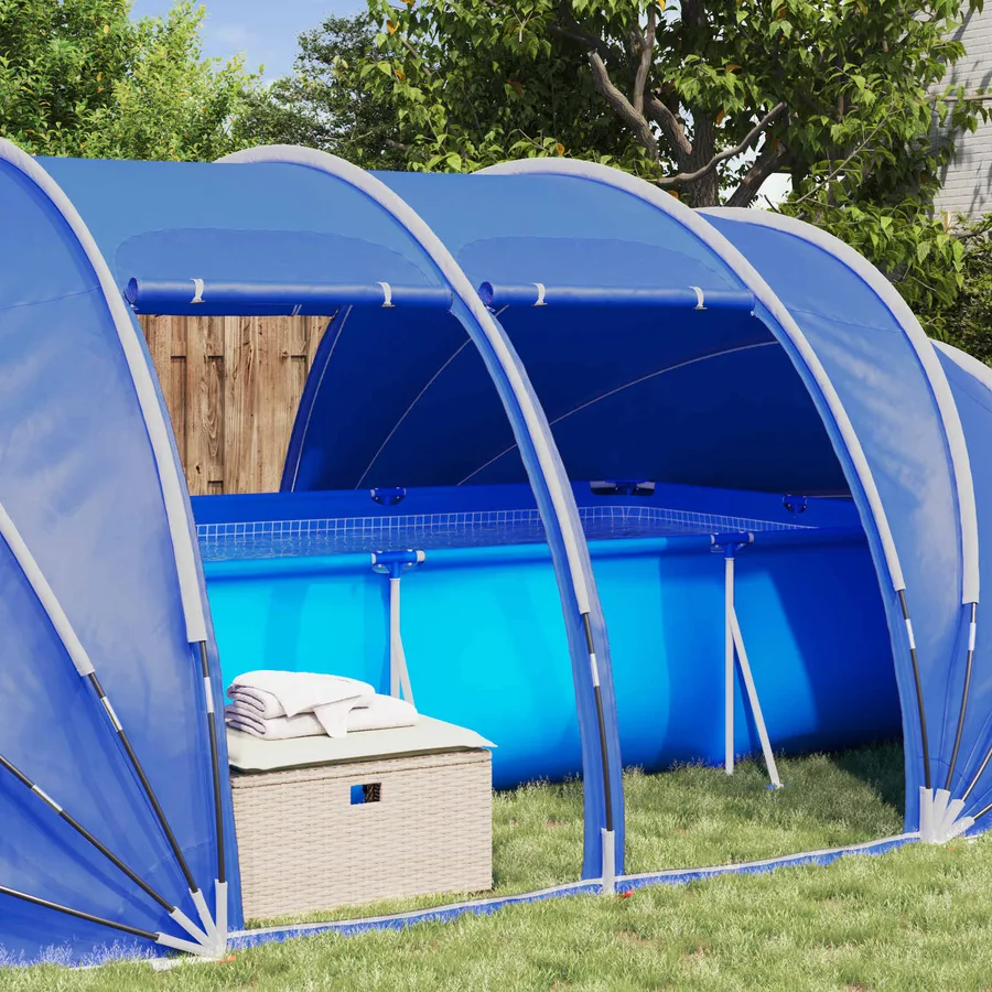 Dôme de tente de piscine 640 x 432 x 205 cm Bleu azure - 5
