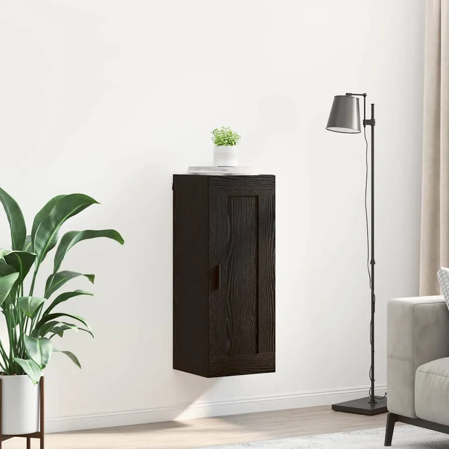 Meuble mural Chêne noir 34,5 x 34 x 90 cm Bois d'ingénierie - 4