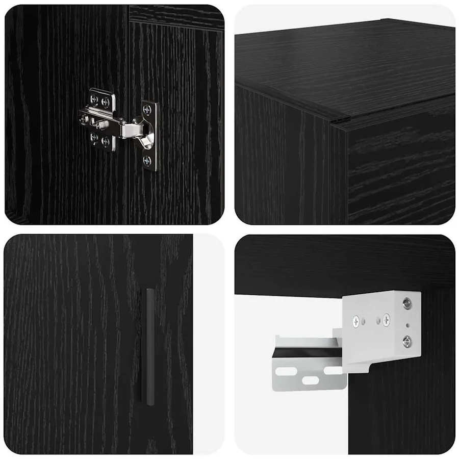 Meuble mural Chêne noir 34,5 x 34 x 90 cm Bois d'ingénierie - 9