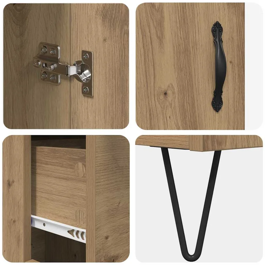 Haut Armoire Chêne artisanal 69,5 x 34 x 90 cm - 11