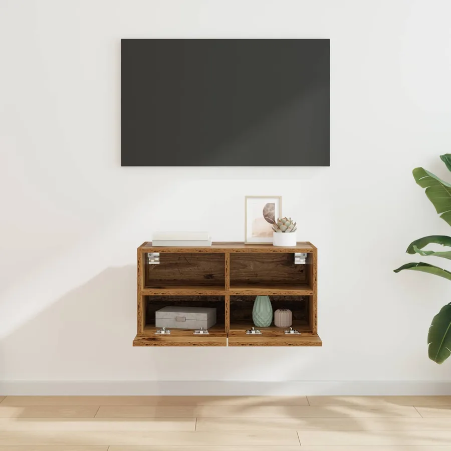 Meuble TV mural Bois Ancien 60 x 30 x 30 cm Bois d'ingénierie - 4