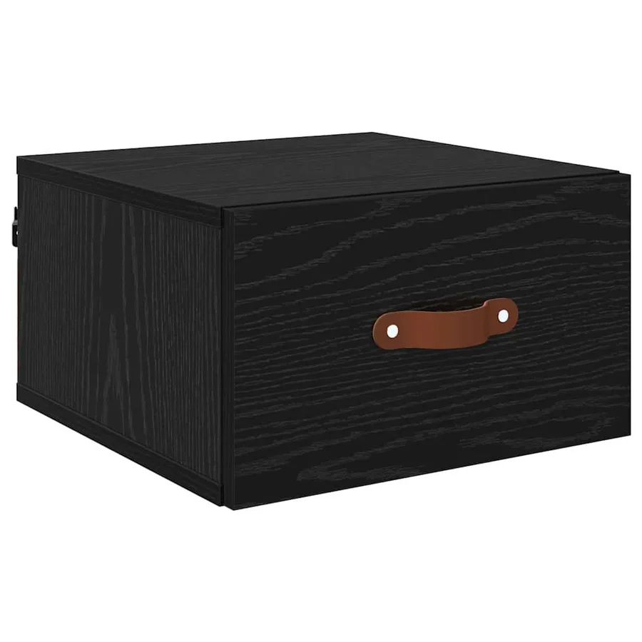 Cabinet de chevet mural Chêne noir 35 x 35 x 20 cm - 2