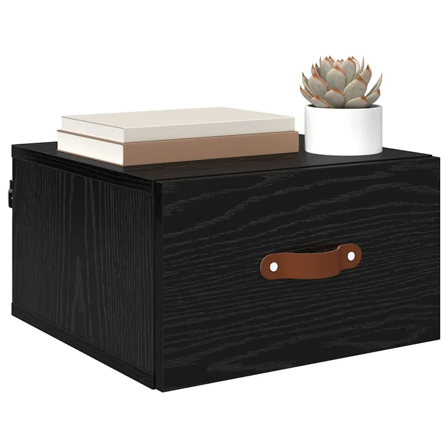 Cabinet de chevet mural Chêne noir 35 x 35 x 20 cm - 3