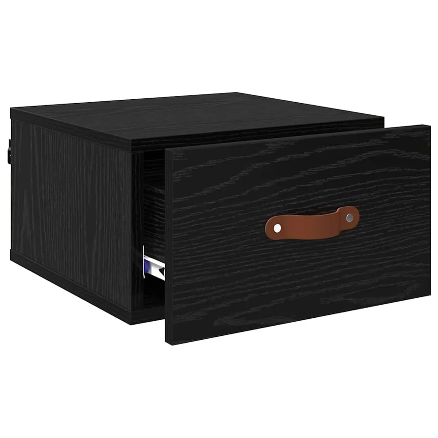 Cabinet de chevet mural Chêne noir 35 x 35 x 20 cm - 5