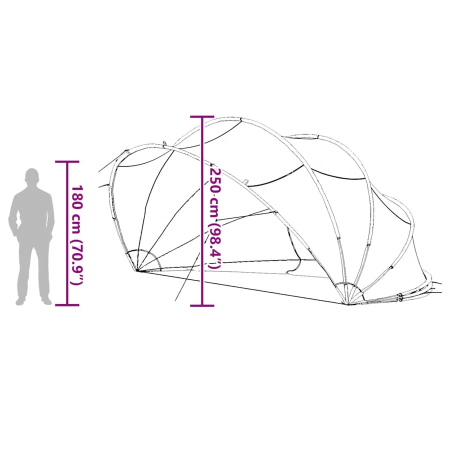 Dôme de piscine Transparent 546 x 516 x 250 cm PVC - 18