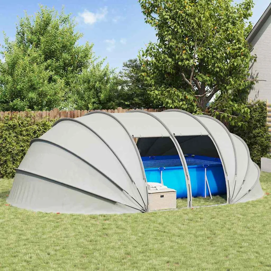 Dôme de tente de piscine Gris 640 x 432 x 205 cm