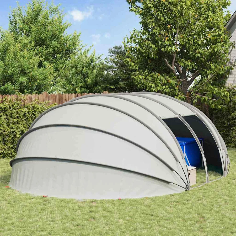 Dôme de tente de piscine Gris 640 x 432 x 205 cm - 4