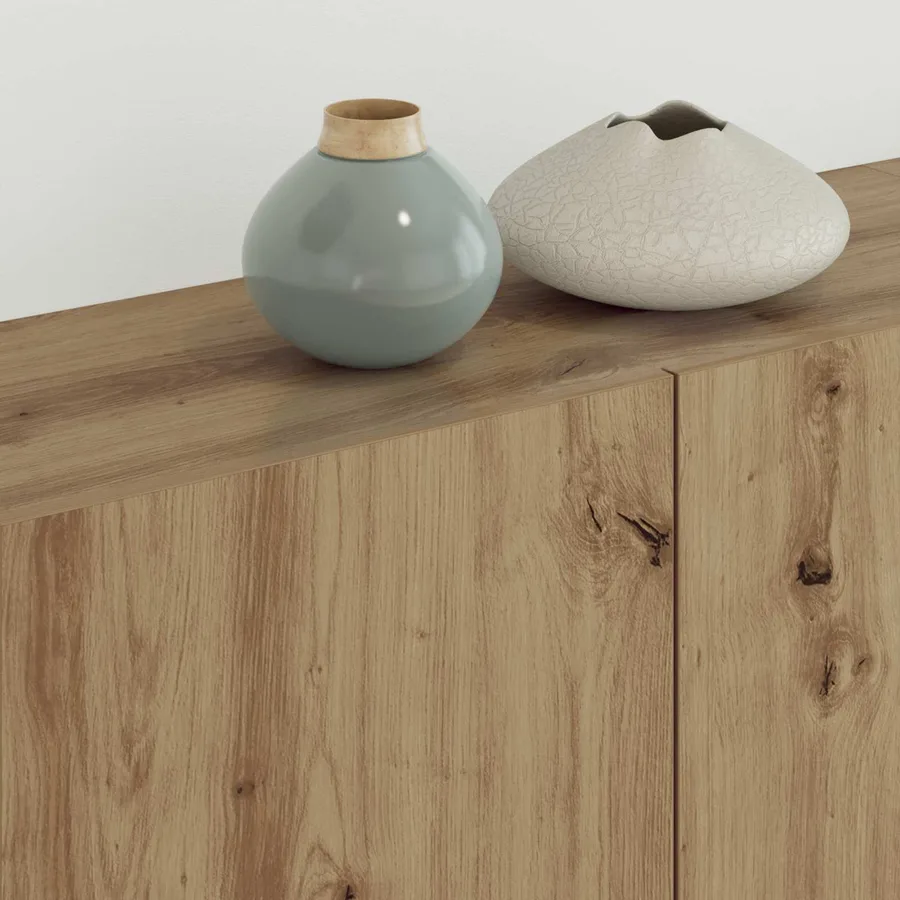 Unité murale de TV 5 pcs Chêne artisanal Bois d'ingénierie - 4