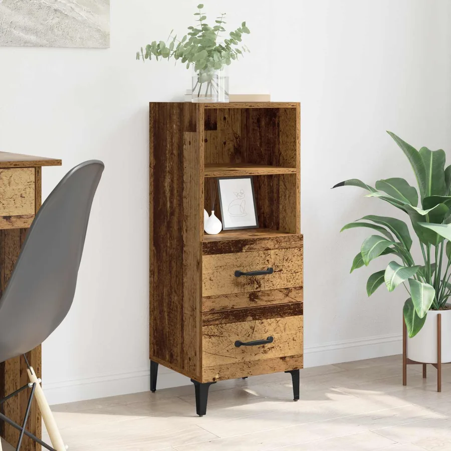 Buffet Bois ancien 34 x 34,5 x 90 cm Bois d'ingénierie