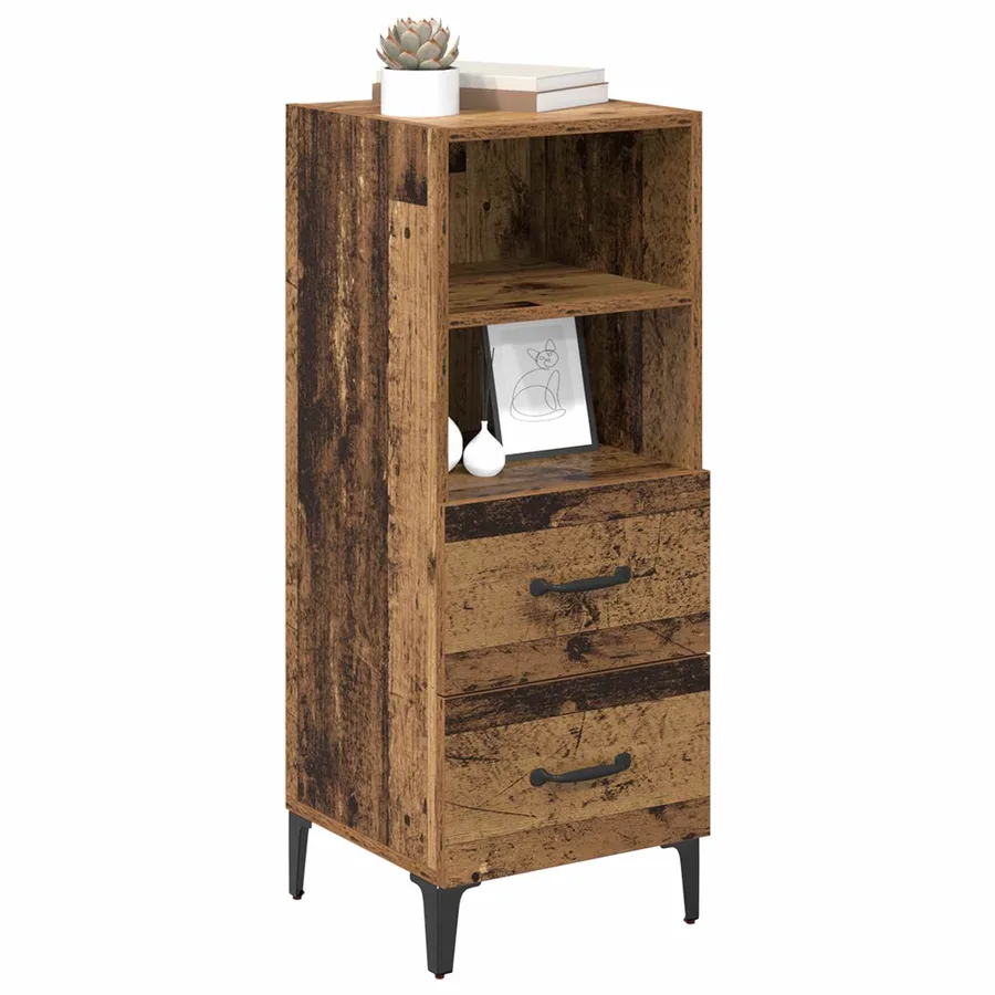Buffet Bois ancien 34 x 34,5 x 90 cm Bois d'ingénierie - 3
