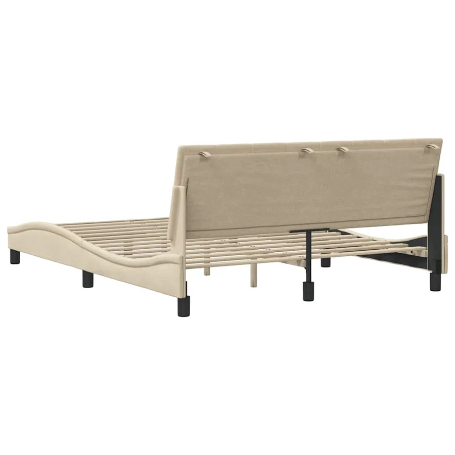 Cadre de lit sans matelas Hanko crème 160x200 cm tissu - 9