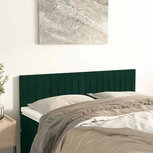 Têtes de lit Vert foncé 144x5x78/88 cm Velours